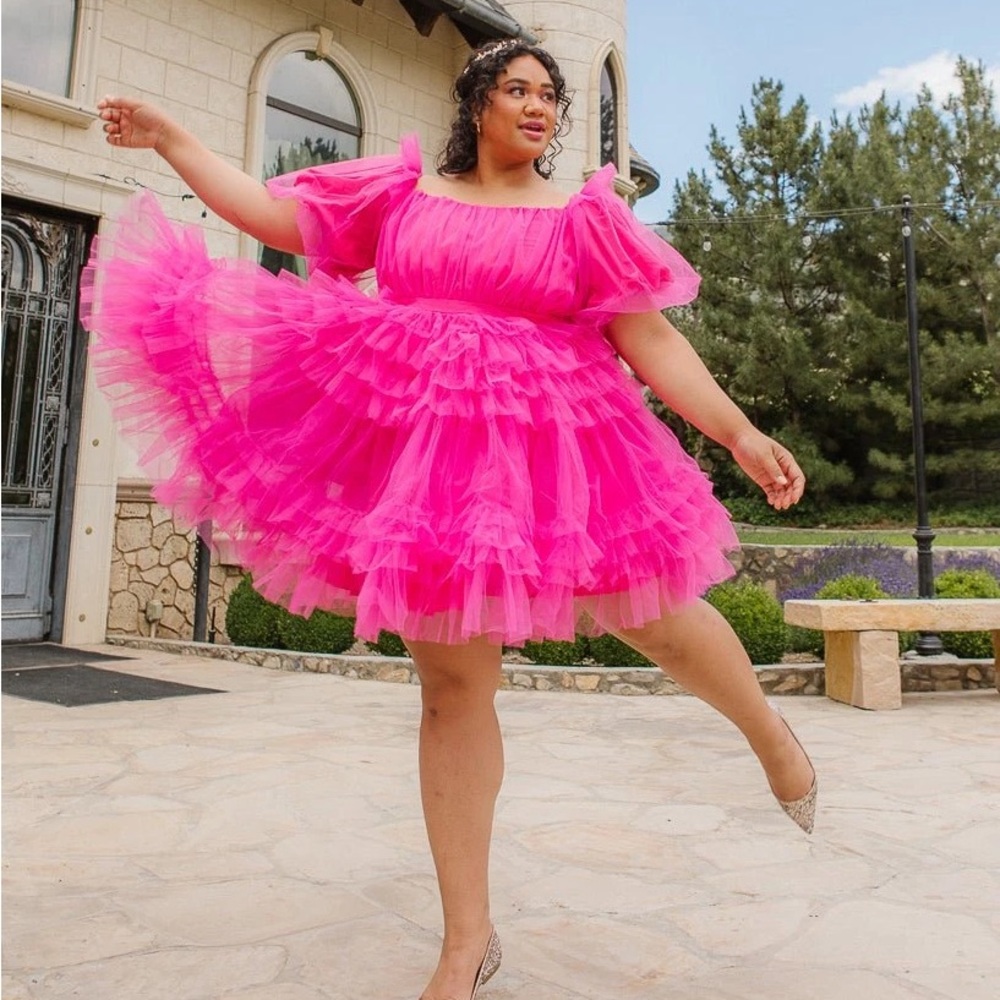 Ivy City Co. Pixie Dress Tulle Hot Pink